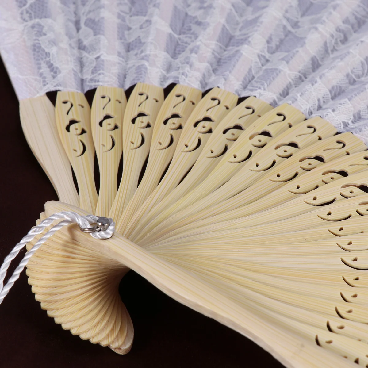 

Lace Folding Vintage Bamboo Hand Elegant Portable For Wedding Home Decor Dance Accessories White Handheld Fan Artisan Crafted