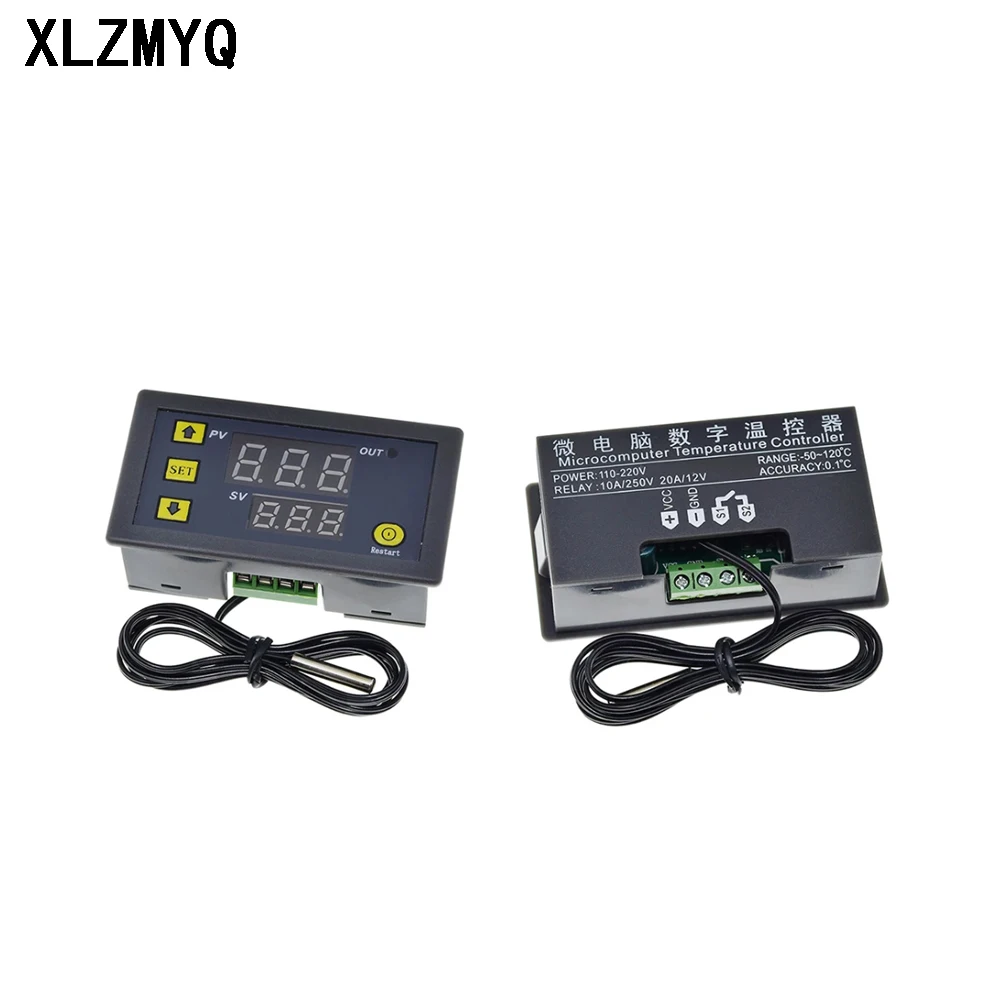 

W3230 DC 12V 24V 110V 220V AC Digital Temperature Controller LED Display Thermostat With Heating Cooling Switch NTC Sensors