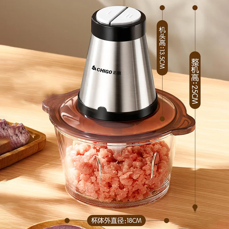 Мясорубка, электрическая, 2 скорости, чаша из стекла/нержавеющей стали, домашний электрический небольшой кухонный комбайн, кухонная техника, Küche
