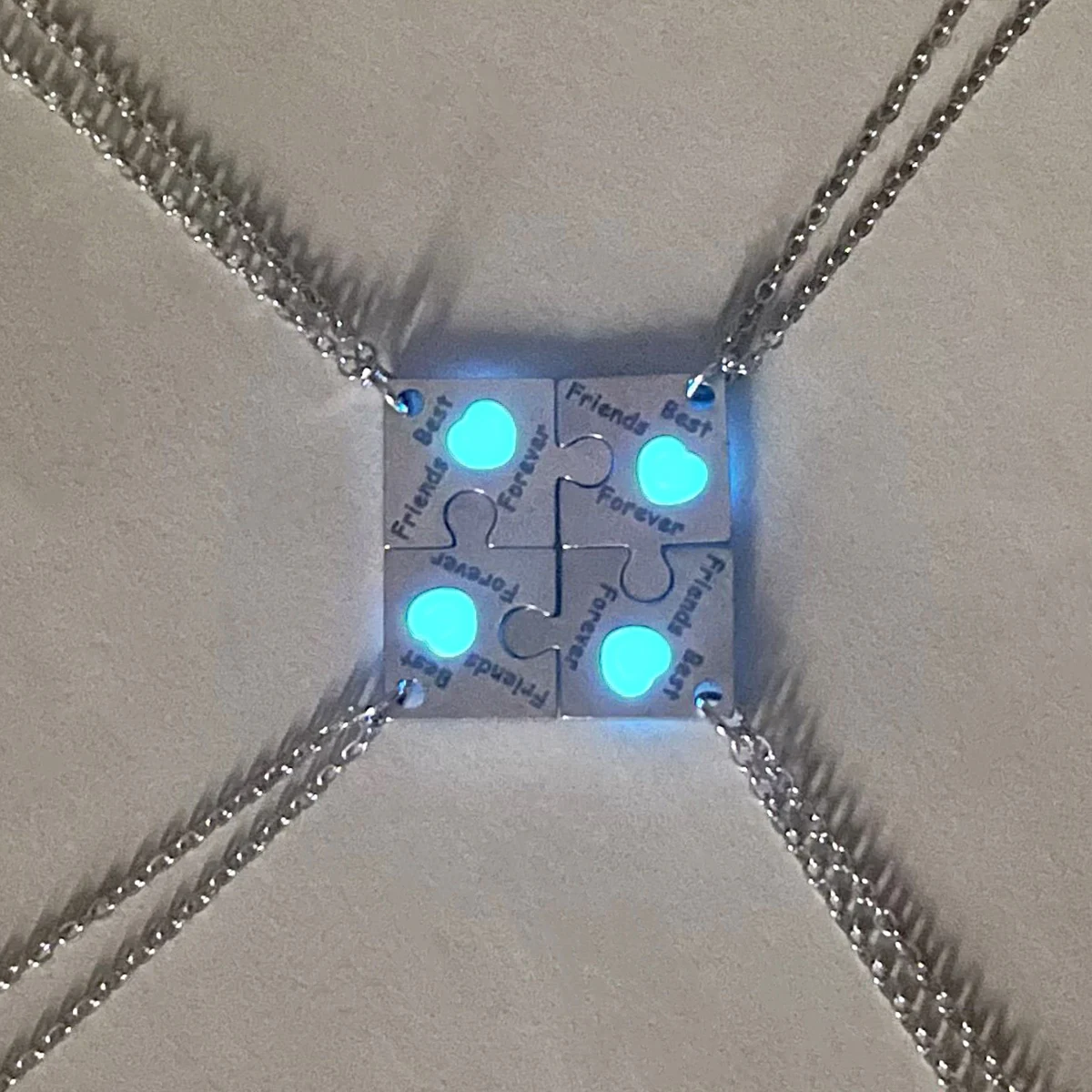 4 unids/set luminoso oscuro amor mejores amigos para siempre collar de retazos de acero inoxidable moda Boudoir hermana accesorios