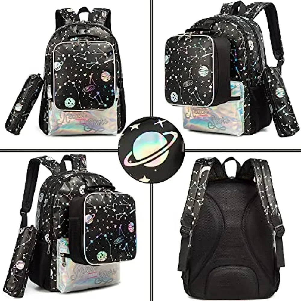 Schult asche Mädchen 3 in 1 Rucksack mit Brotdose High Elementary Middle School Rucksack Kinder taschen für Mädchen Schult aschen für Mädchen