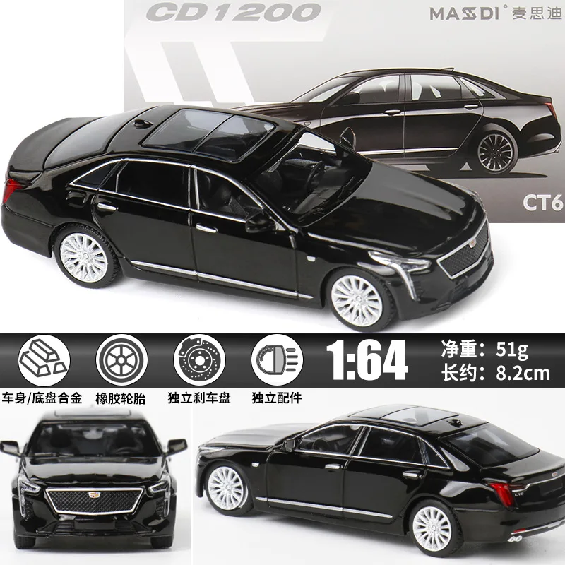 

MASDI 1:64 CT6 black Diecast Model Car mini