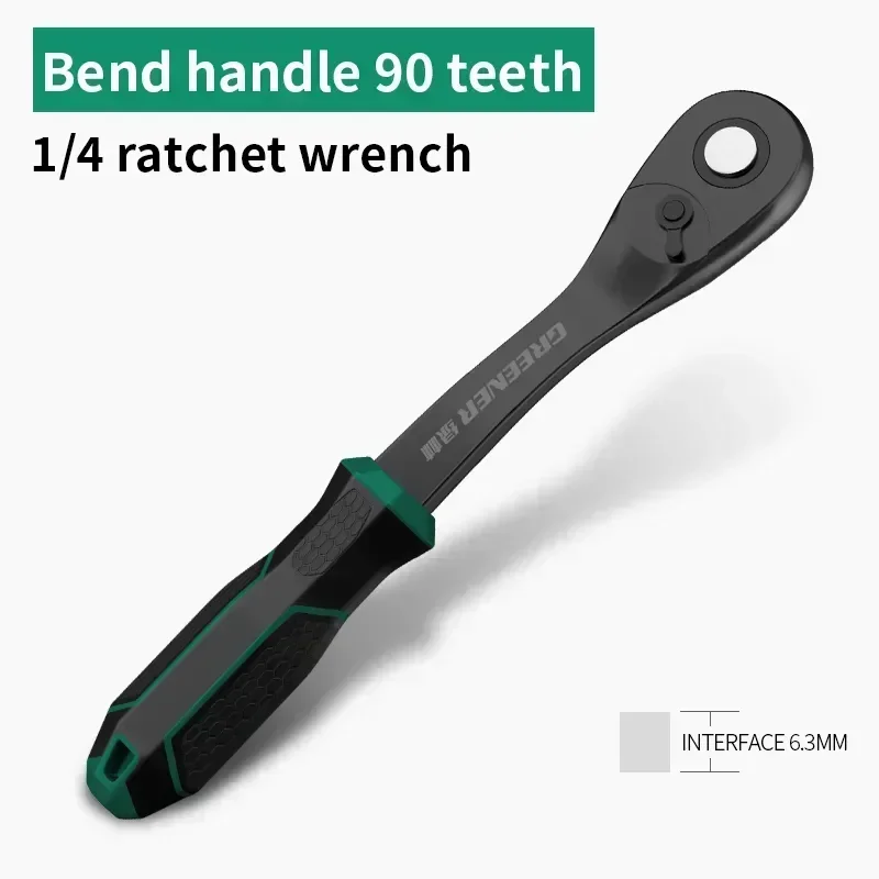 1/4 3/8 1/2 Inch 90-Tooth Drive Ratchet Multi-funtion Socket Wrench Ratchet High Precision Hand Tool Ratchet Handle Wrench