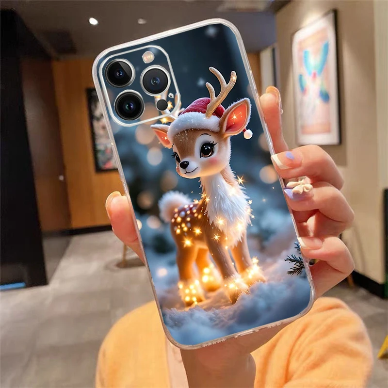 Phone Case For iphone 17 Pro Max Air 16 15 14 13 Pro Max 15 16 Pro 15Plus Christmas Kawaii