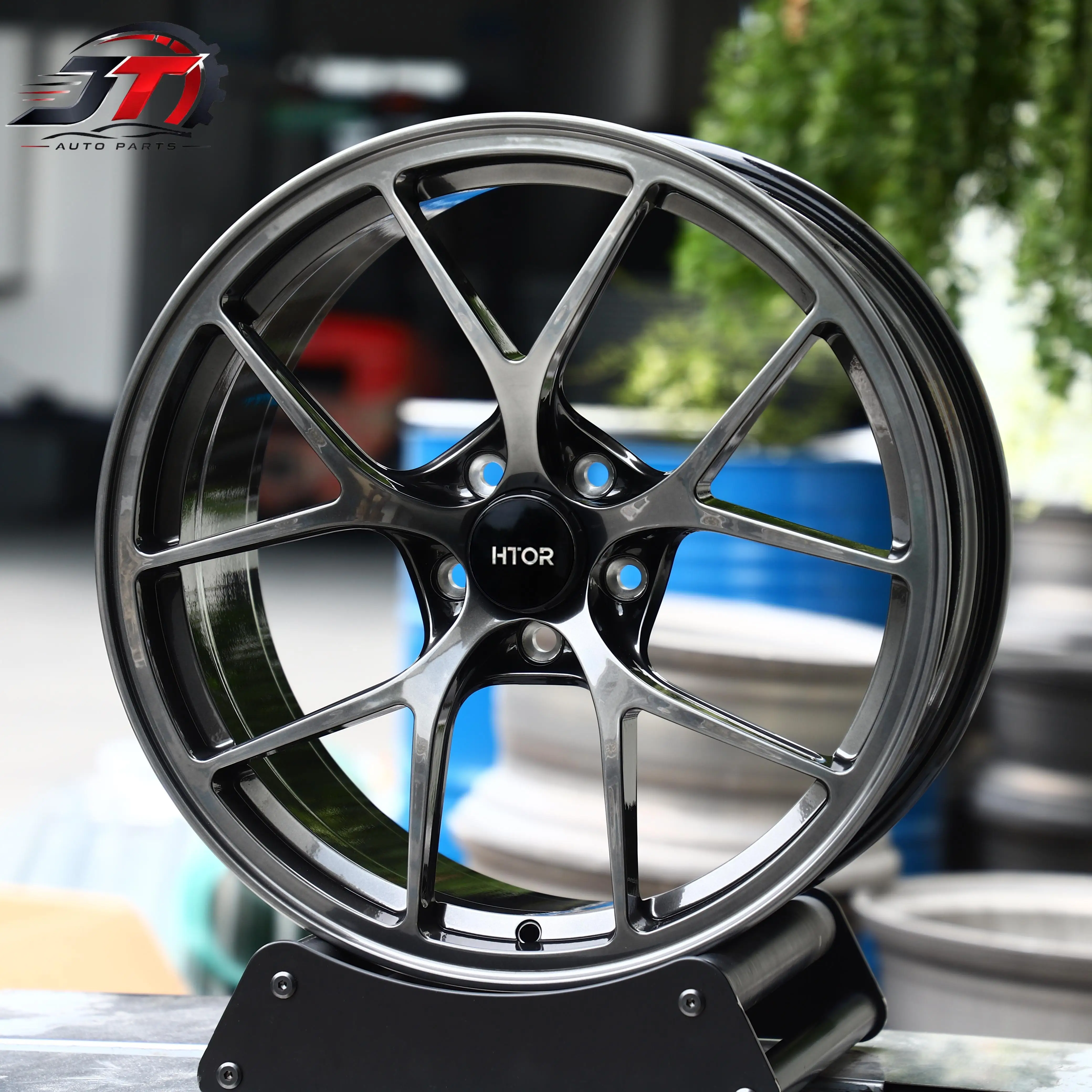 JT Custom 18X9 18X9.5 19x9 20x10.5 21x10.5 5x114.3 Metallic Grey Split Spoke Forged Wheels For 488 Pista For Mach 1 For MC20 For