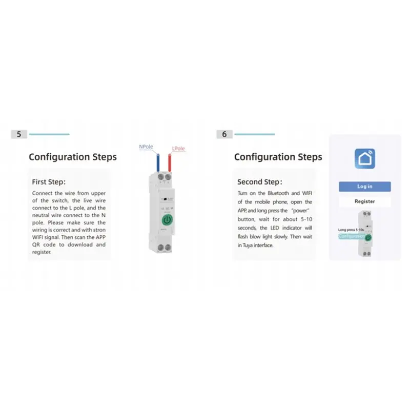 A42T-Smart Circuit Breaker Relay Switch Tuya Wifi Din Rail Over Under Voltage Protector For Google Home Alexa