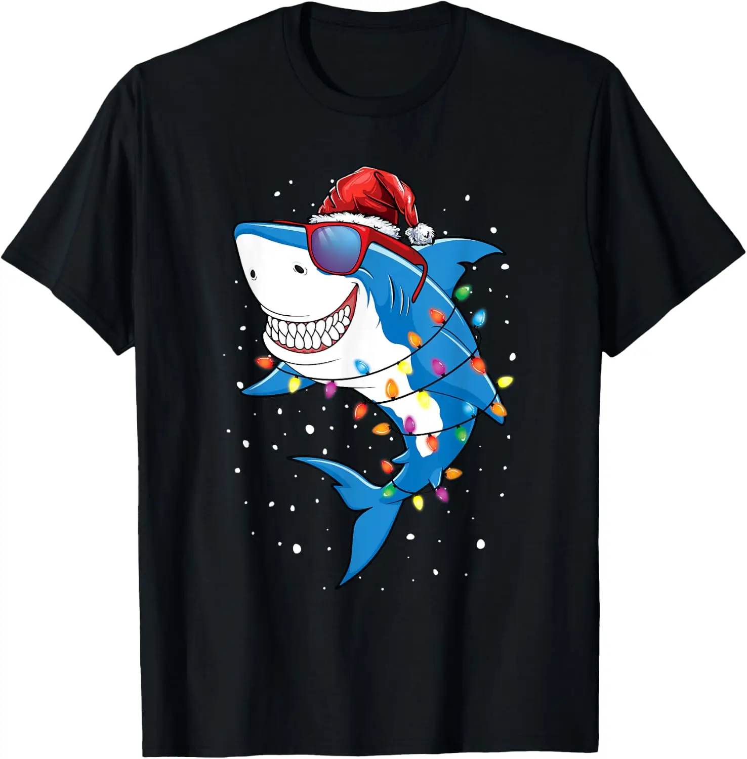 Christmas Shirt Xmas Funny Santa Shark T-Shirt Halloween Cotton Short-Sleeve Tee: Fun, Stylish, Breathable, and Casual