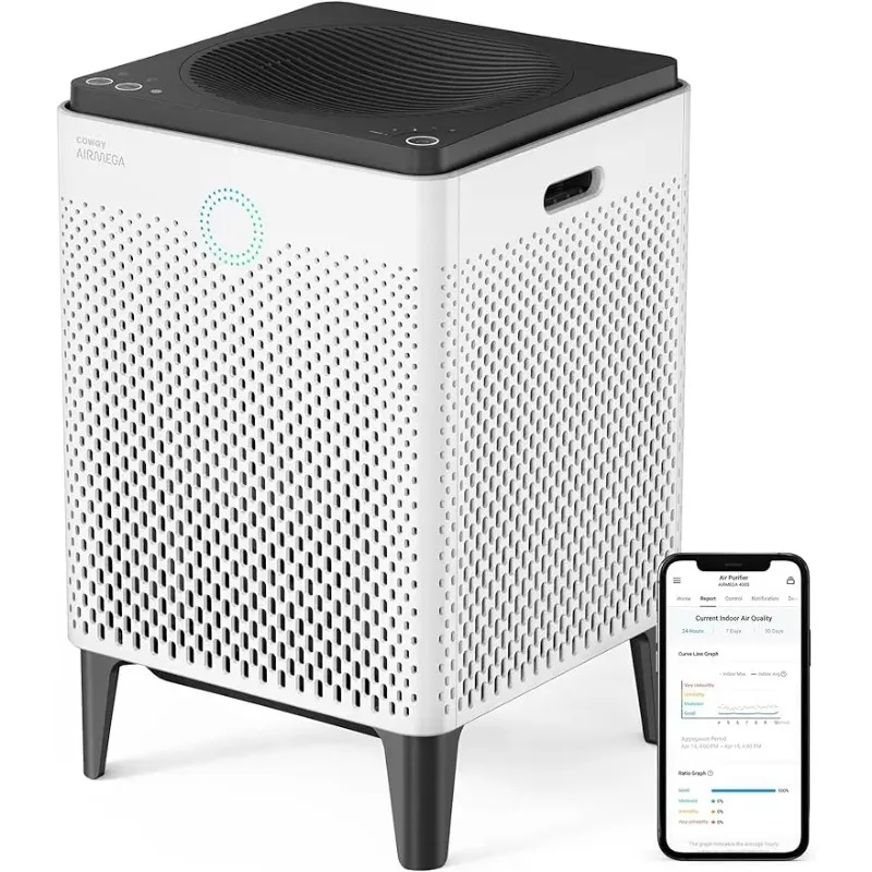 Coway Airmega 400S App-Enabled Smart Technology Compatible with Alexa True HEPA Air Purifier, Covers 1,560 sq.ft