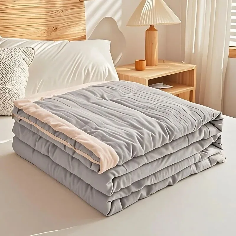 Summer Thin Quilted Quilt, Ultrasonic Soft Air Conditioning Quilt, Single and Double Machine Wash Cooling Blanket, Bedding