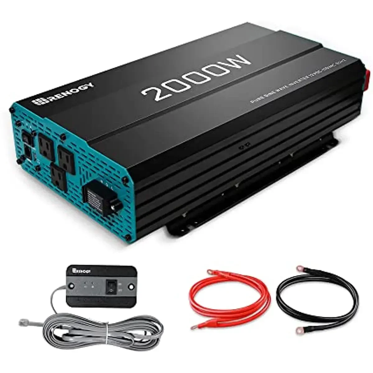 Renogy 2000W Pure Sine Wave Inverter 12V DC to 120V AC Converter  Home RV Truck OffGrid Solar Power Inverter 12V to 110V