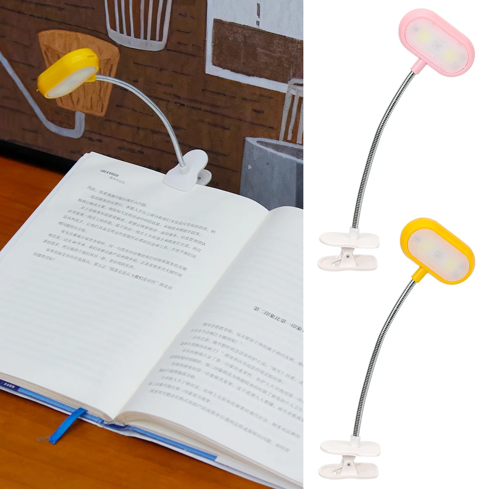 

Adjustable LED Book Light With Goosenecks Clip LEDs AAA Battery Powered Flexible Night Reading Desk Lamp Notebook Cool White