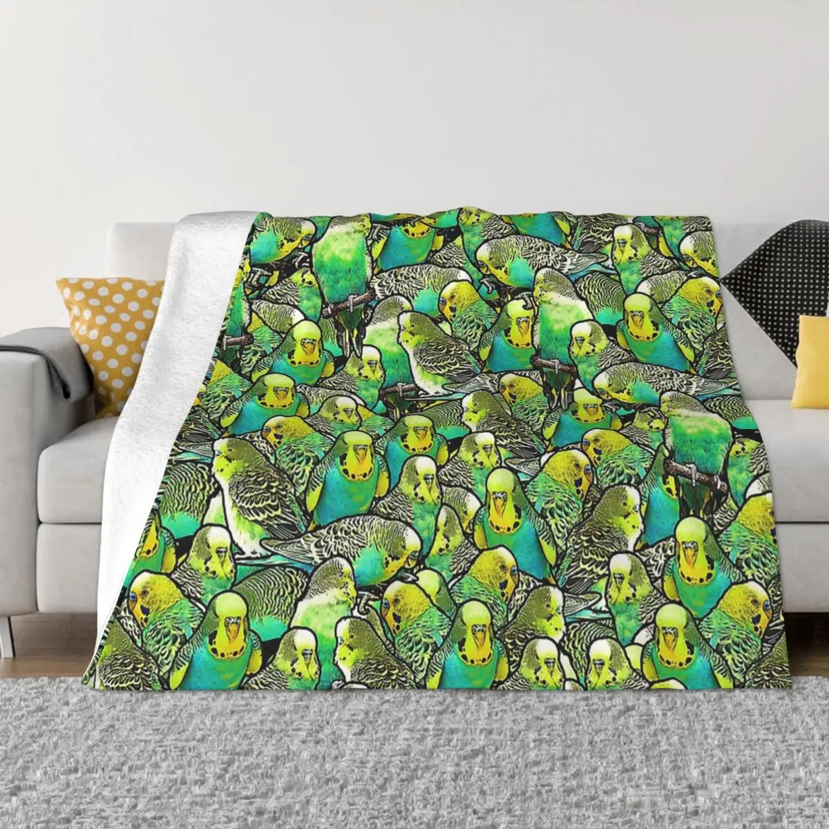 

Budgie Pattern Portable Warm Throw Blankets for Bedding Travel