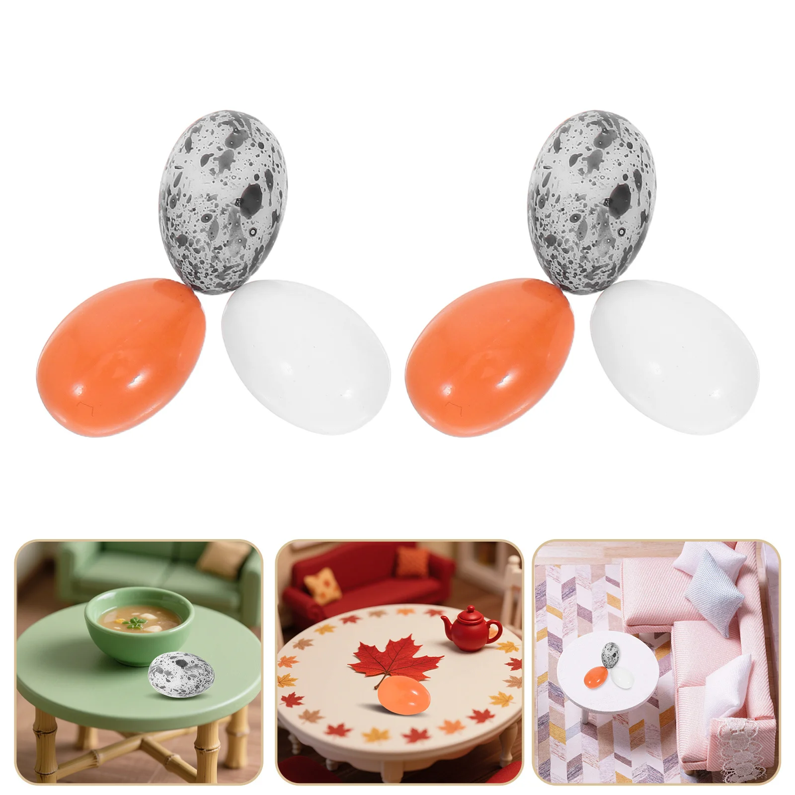 Oeufs miniatures à Texture réaliste, 36 pièces, accessoires de décoration de Micro paysage en plastique Durable, Micro ornement de paysage
