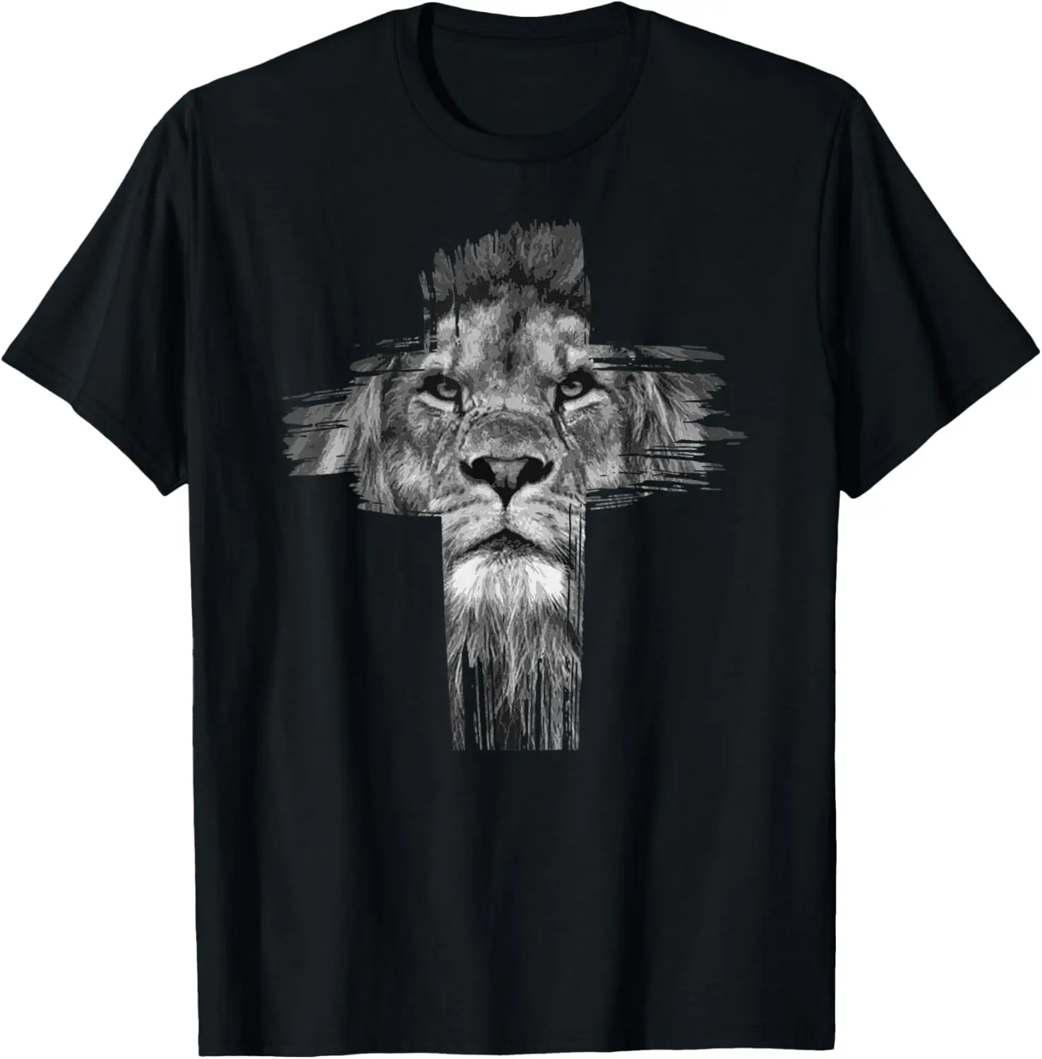 Lion Cross Christian Jesus Lion of Tribe Judah Cross Vintage T-Shirt