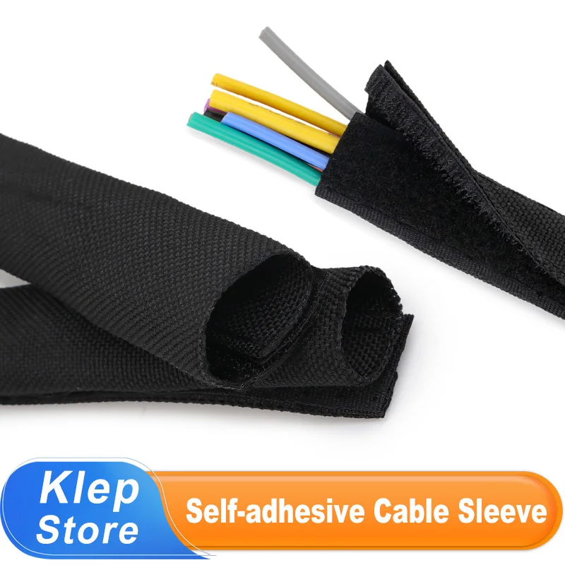 PET Braided Self-adhesive Cable Sleeve 16 20 25 30 40 50 60 70 80 90 100mm Flame Retardant Nylon Sheath Wire Harness Protection