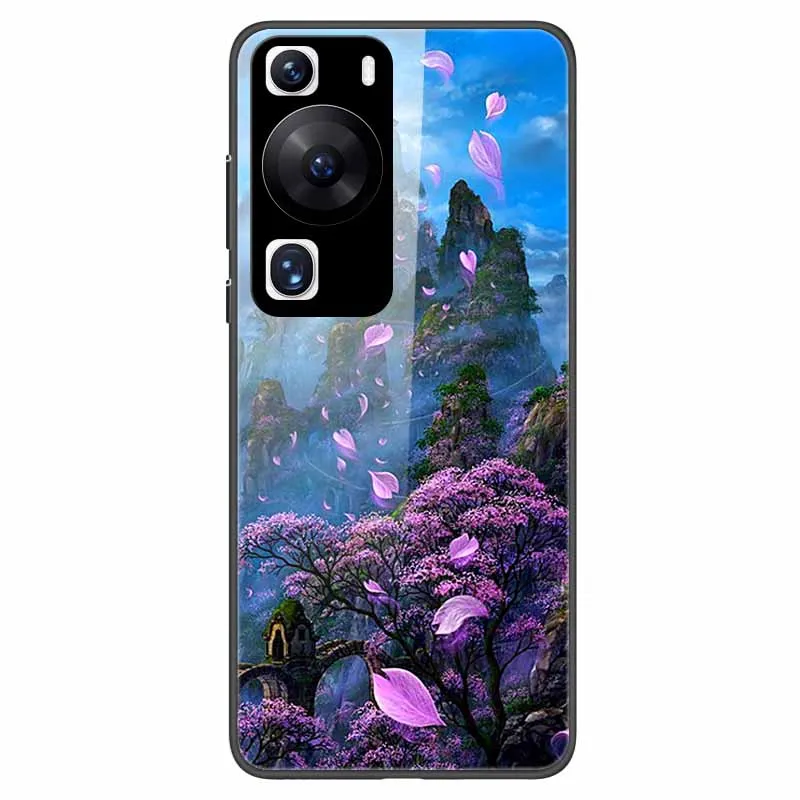 For Huawei P60 Case Tempered Glass Fashion Hard Phone Covers for Huawei P60 Pro Back Shell Protective Capas P 60 / P60Pro Coques