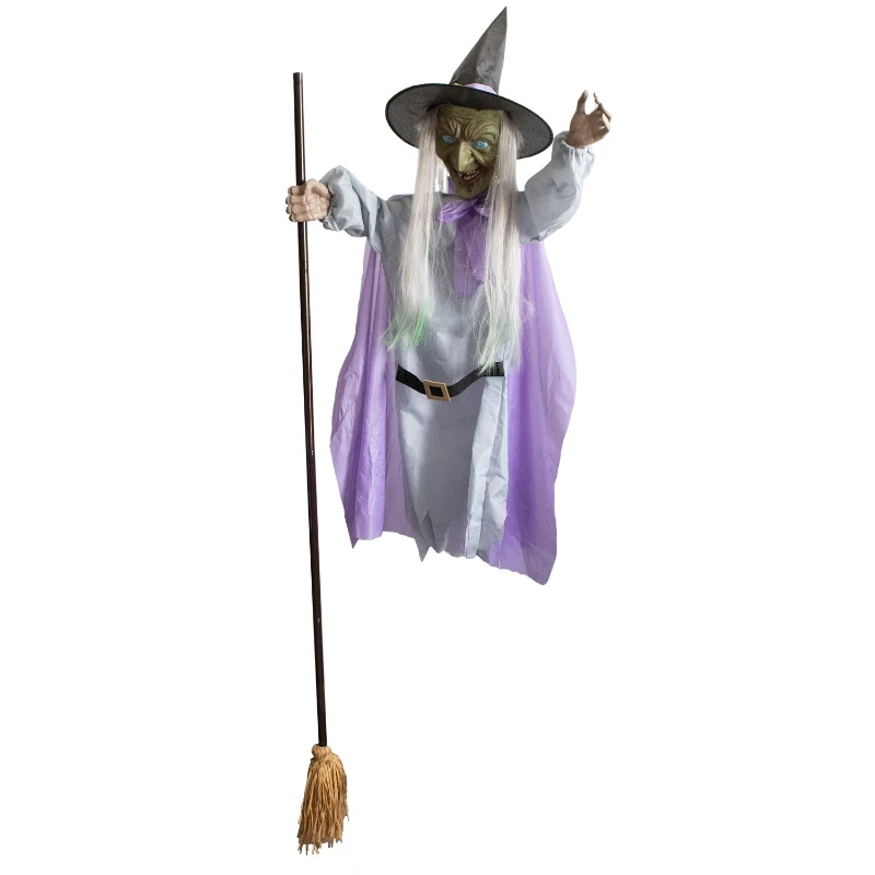 

Broom Witch Electric Decoration Luminous Courtyard Horror Ornament Festival Party Scene Decoration Props