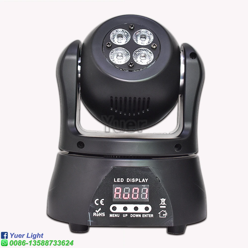60 واط صغير تتحرك رئيس ضوء RGBW 5in1 LED DMX512 التحكم الصوتي تأثير المشكال ل DJ ديسكو نادي الحفلات عرض مسرحي