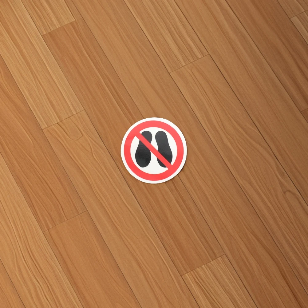 

4 Pcs Safety Sign Stickers No Step Here Waterproof Adhesive Vinyl Warning Labels for Floor Wall Public Places