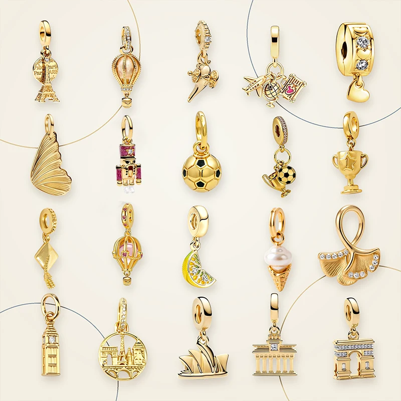 Neue Original-Charms-Perlen, Architektur-Serie, Big Ben & Eiffelturm & Triumphbogen, Brandenburger Tor, Sydney Opera House Charm-Perle