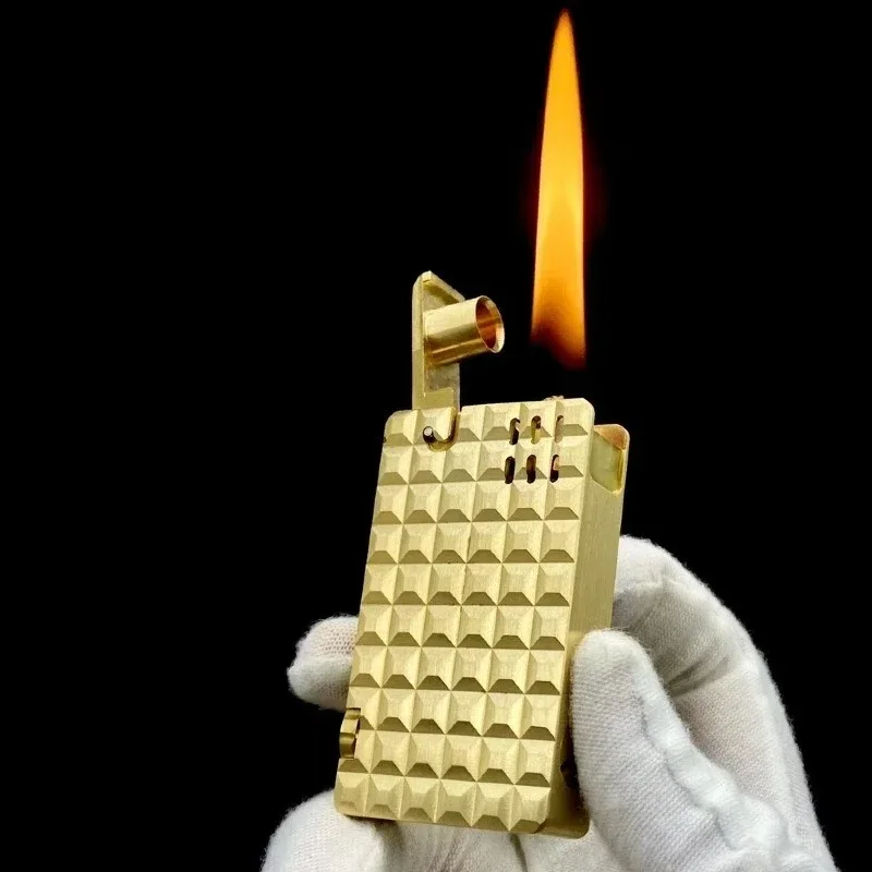 

Латунная зажигалка Aispuri, полуавтоматическая открытая крышка, зажигание, модная, творческая, индивидуальность, простой мужской подарок