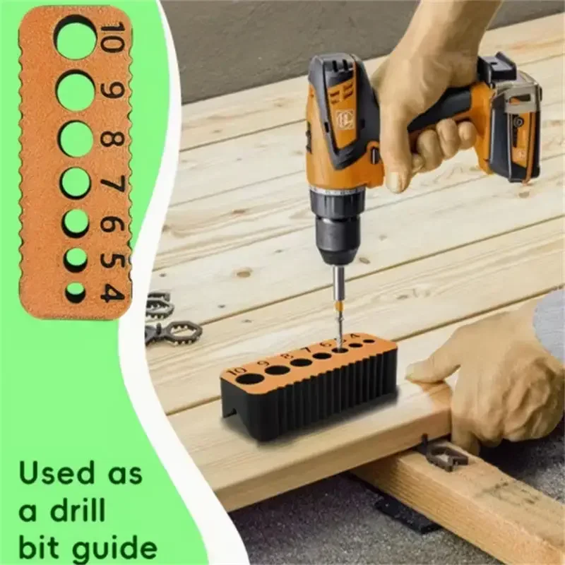 New Precision Drill Guide Jig Block Lightweight Reusable Plastic Locator Practical Drilling Accessory 4-10mm Holes Woodworking
