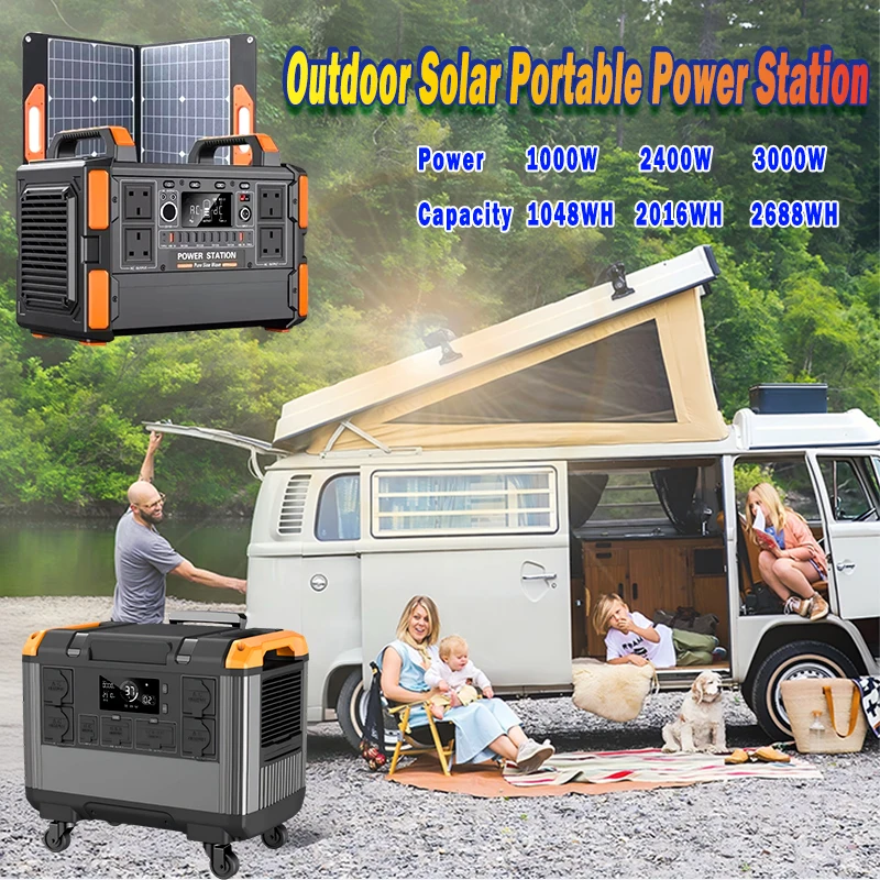3000W Portable Power Stations Lifepo4 Battery Camping Outdoor Power Supply 5376wh Energy Storage 2400W Portable Power Generator