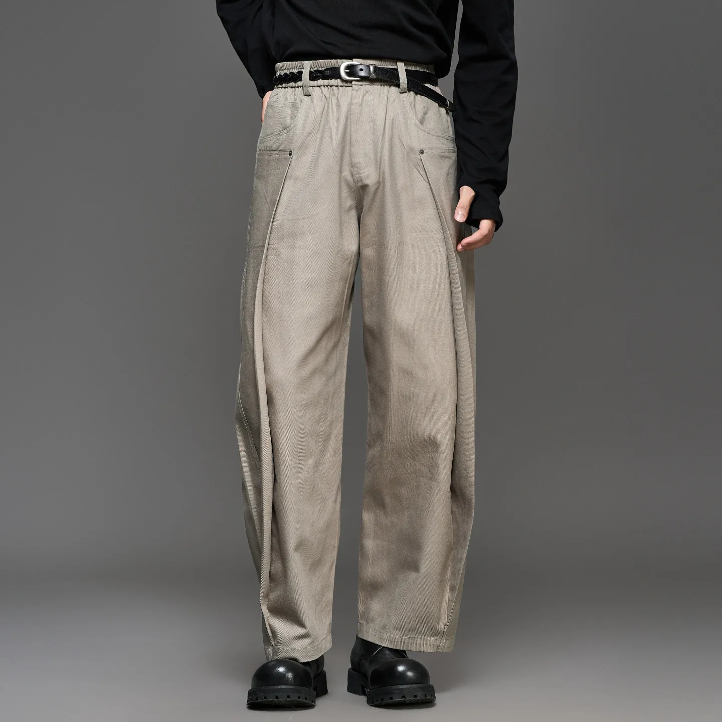 Japanese-Style Retro Overalls High-Grade Wash Matchet Pants Men's Straight Cut Fashion Tapered Pants