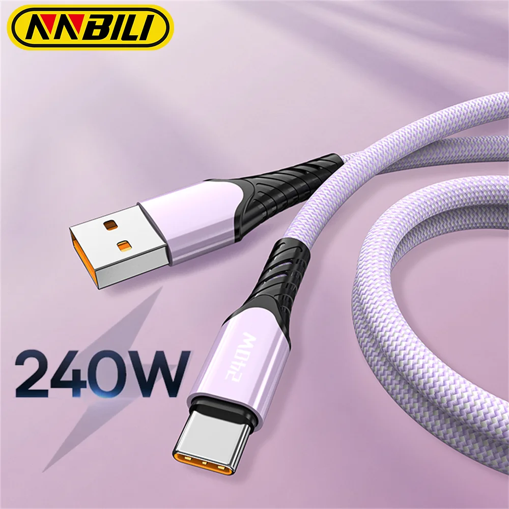 NNBILI 240W USB C Cable Power Wire 3.1 for MacBook Samsung S22 Xiaomi USB A to Type-c Cable 48V5A Fast Charging Type C Cable ﻿