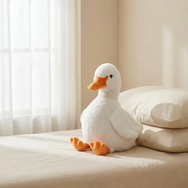 

Lovely Lifelike Duck Plush Toy Realistic Cute White Goose Stuffed Animal Toys Gifts For Kids Pets Simulated Duck Birthday Gifts