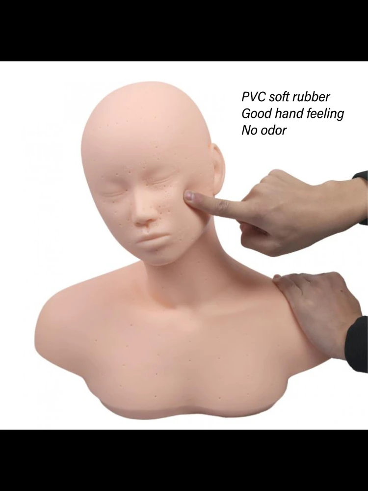 Big Half Body Soft Silicone Cosmetology Mannequin Head For Makeup Grafting Eyebrow Design Massage Practice Face Painting Model