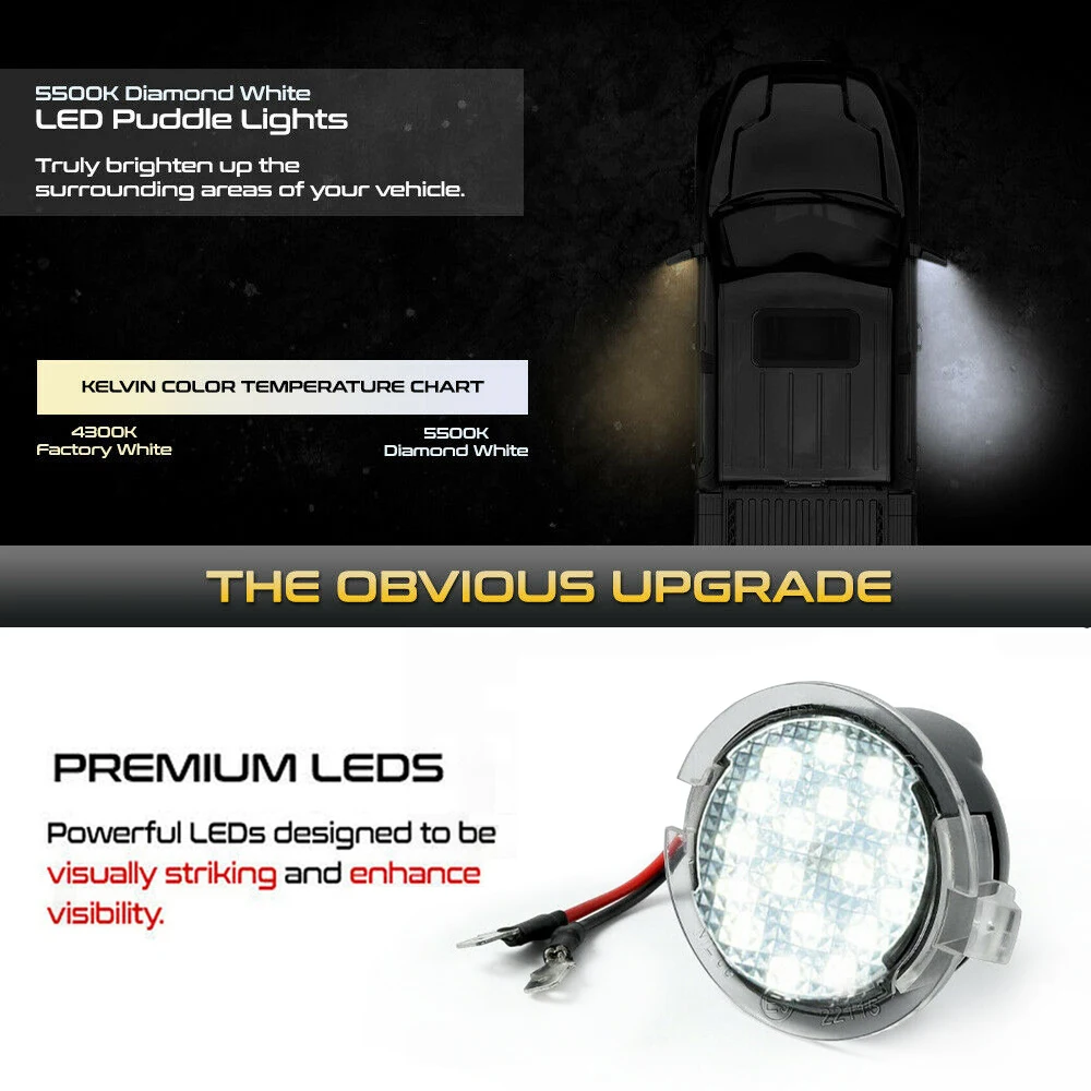 Đèn LED Dưới Mặt Gương Vũng Nước Ánh Sáng Cho Ford Ranger T6 Mustang 6 Nhà Thám Hiểm 5 Fusion Edge Mondeo 5 Chuyến Thám Hiểm F150 tầm Ma Everest