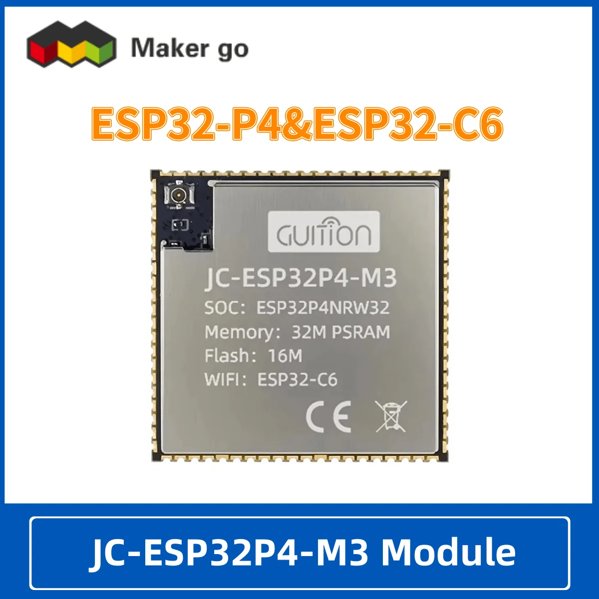 ESP32-P4 ESP32-C6 Dual-Core ESP32P4NRW32 SoC 32MB PSRAM 16MB Flash Memory WiFi BT BLE 5 JC-ESP32P4-M3 Module Core Board
