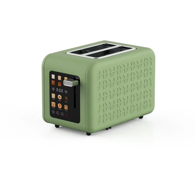 Smart Touch 2-Slice Electric Toaster Color Screen Display 12 Browning Levels Adjustable Settings for Bagels Breads Muffins