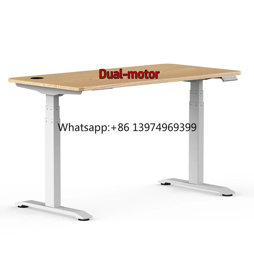 Office Modern Adjustable Height Desk Frame Sit to Stand Office Furniture Table Electric Lift Computer Desk With Dual Motor