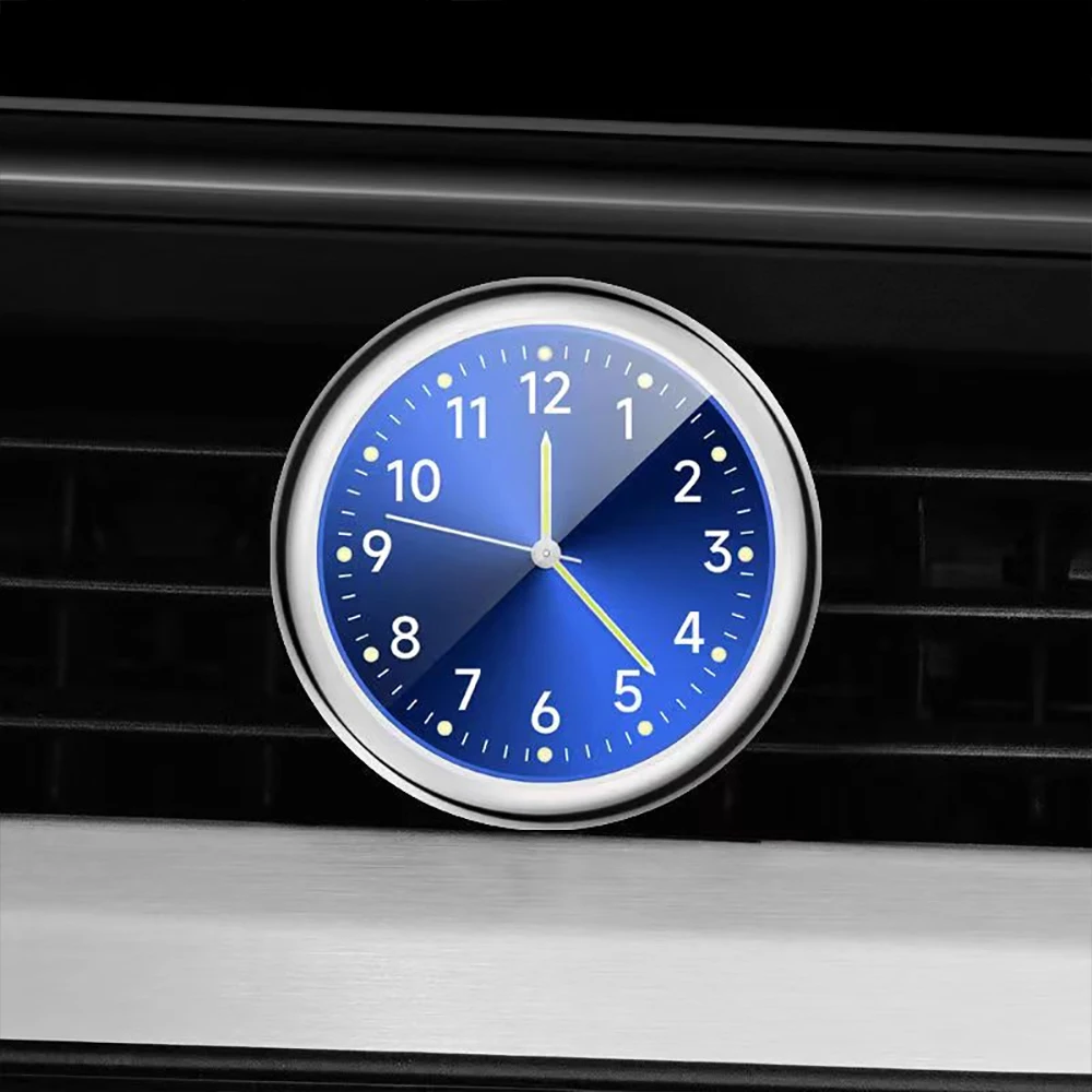 MINI Car Clock Luminous Automobiles Internal Stick-On Digital Watch Mechanics Quartz Clocks 40mm 43mm Auto Ornament