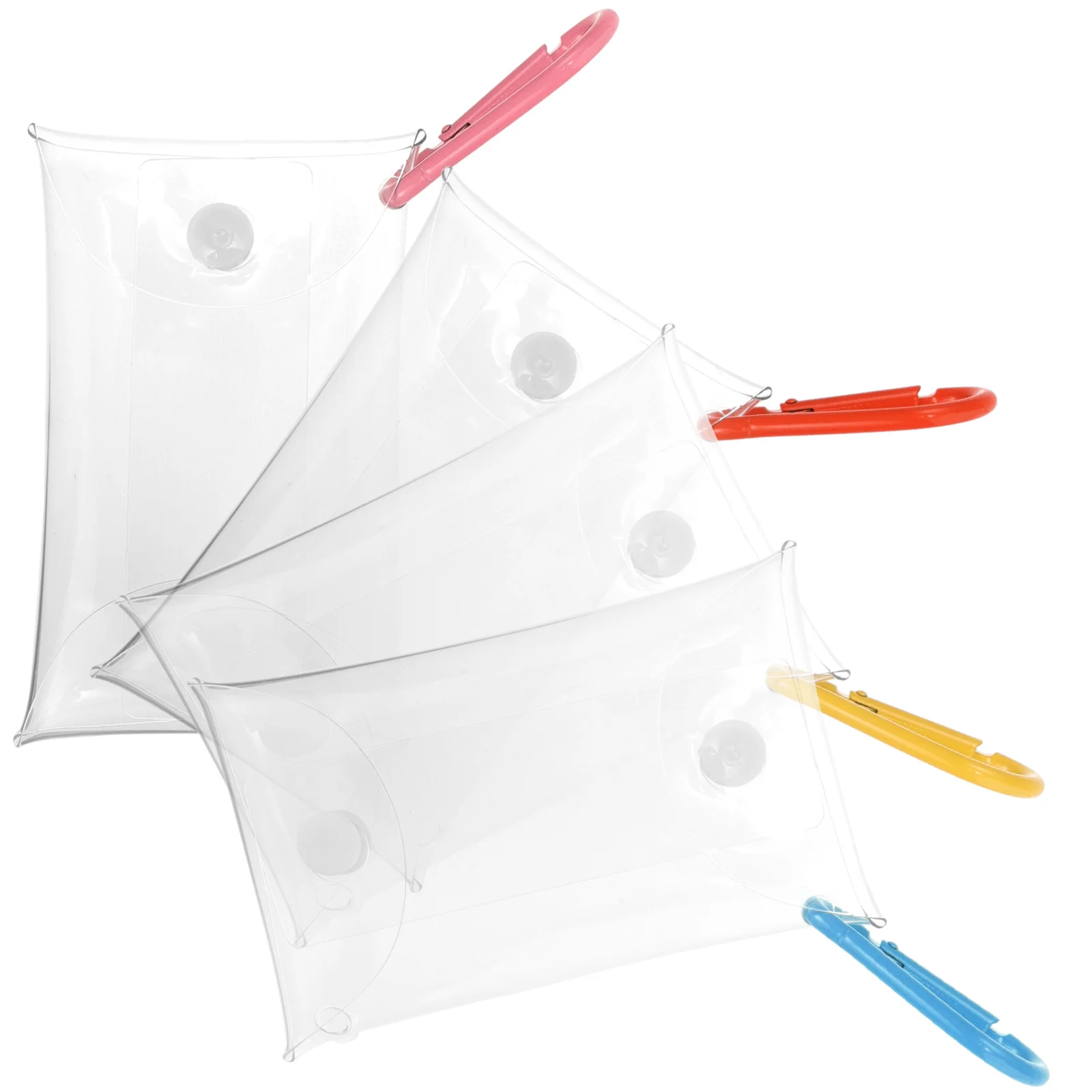 4 pezzi borsa per cartoni animati borsa trasparente per rossetto piccola borsa per donna portachiavi portamonete cambio portafoglio in PVC arancione