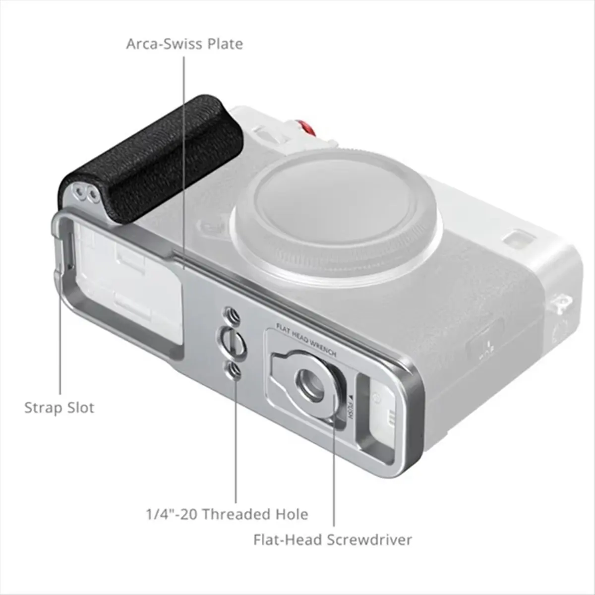 

M05K L-образная монтажная пластина с силиконовой ручкой для камеры FUJIFILM X-E5 с кнопкой спуска затвора A