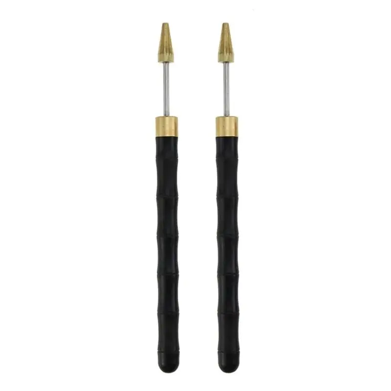 Customer Favorite 2Pcs Leather Edge Dye Tool Roller, Ebony Wood Handle, Double Bearing Configuration For Smooth Rolling