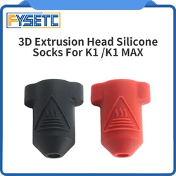2/5pcs Black Red Silicone Socks K1 Hotend Heat Insulation Case Cover For Creality K1/K1Max Ceramic Heating Block Kit