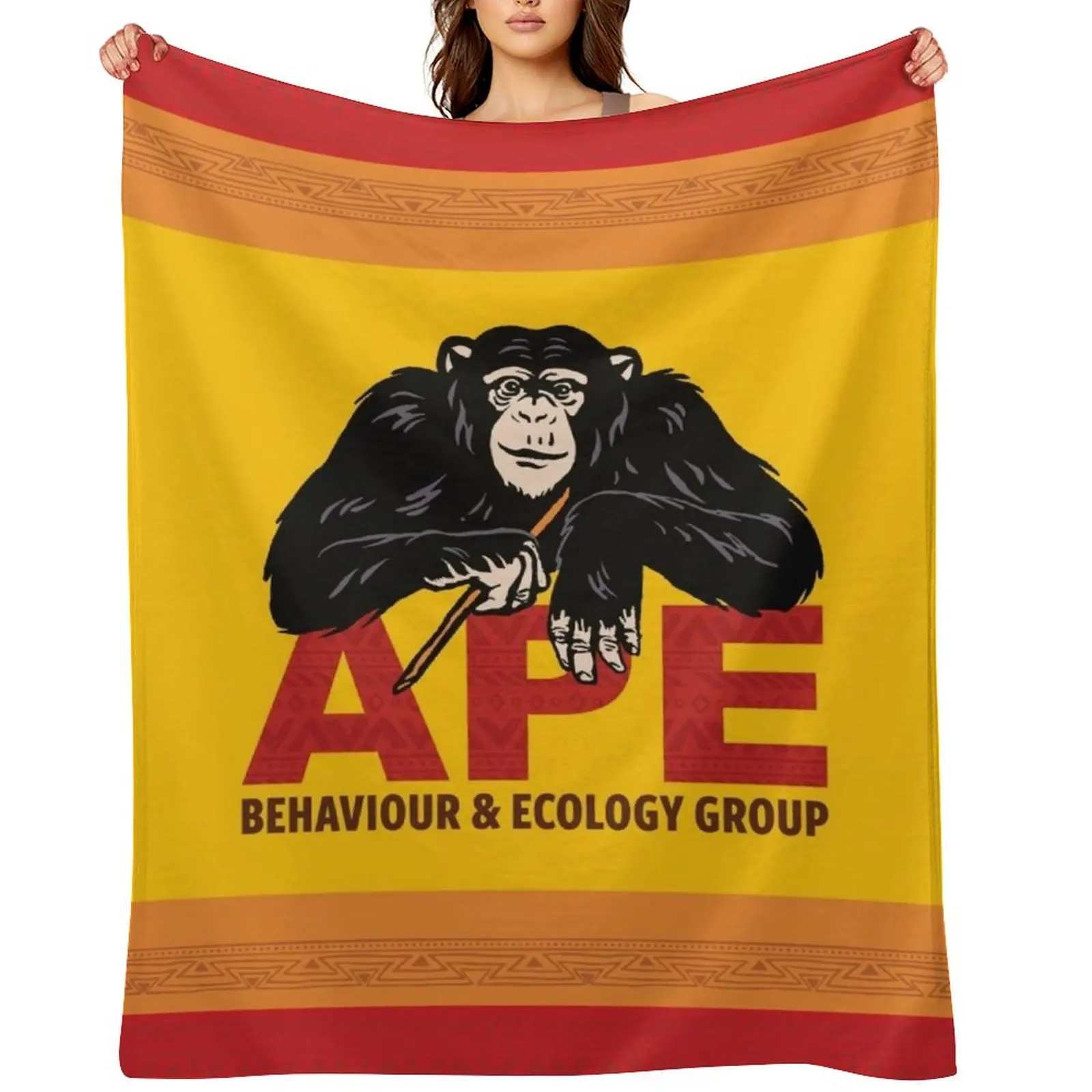 

Ape Behaviour & Ecology Group Throw Blanket Shaggy For Decorative Sofa Sofa Winter beds Blankets