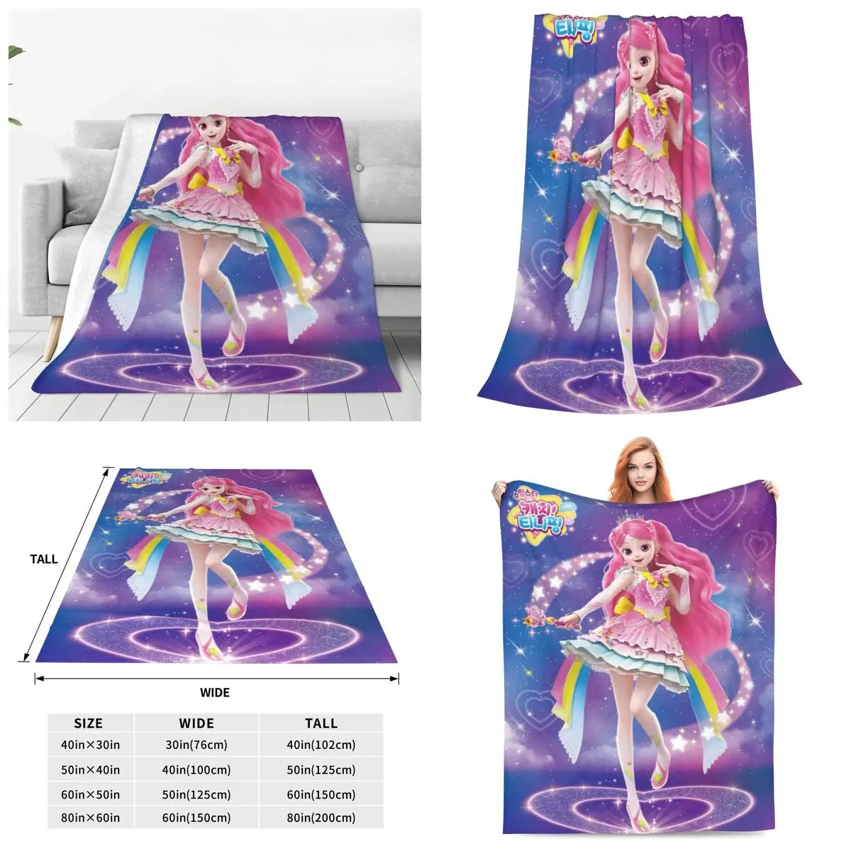 Fluffy Baby Blanket Catch-T-Tiniping Sofa Camp Nap Bedspread Cozy Flannel Blanket Bedroom Decor