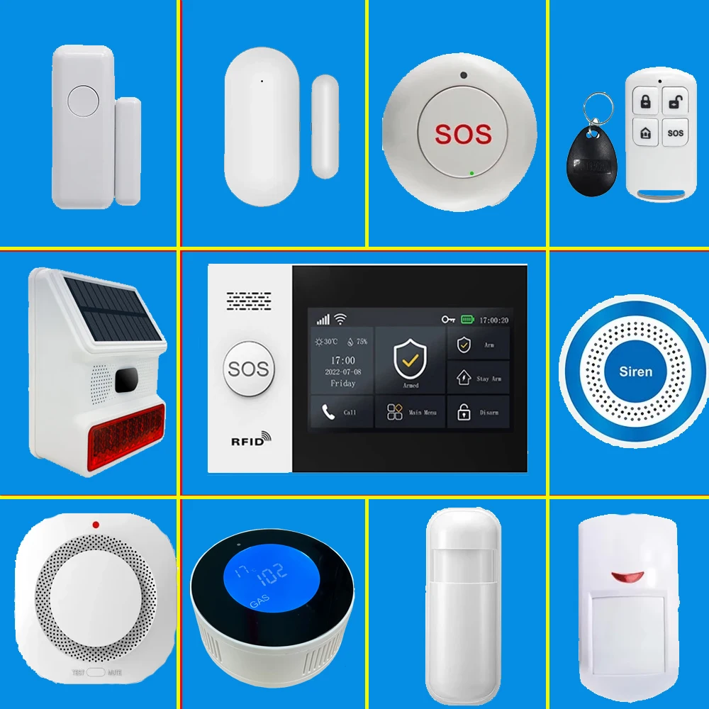 

PGSP 4G Интеллектуальная домашняя охранная сигнализация 433 МГц Wi-Fi GSM Полный набор аксессуаров для домашней защитной сигнализации