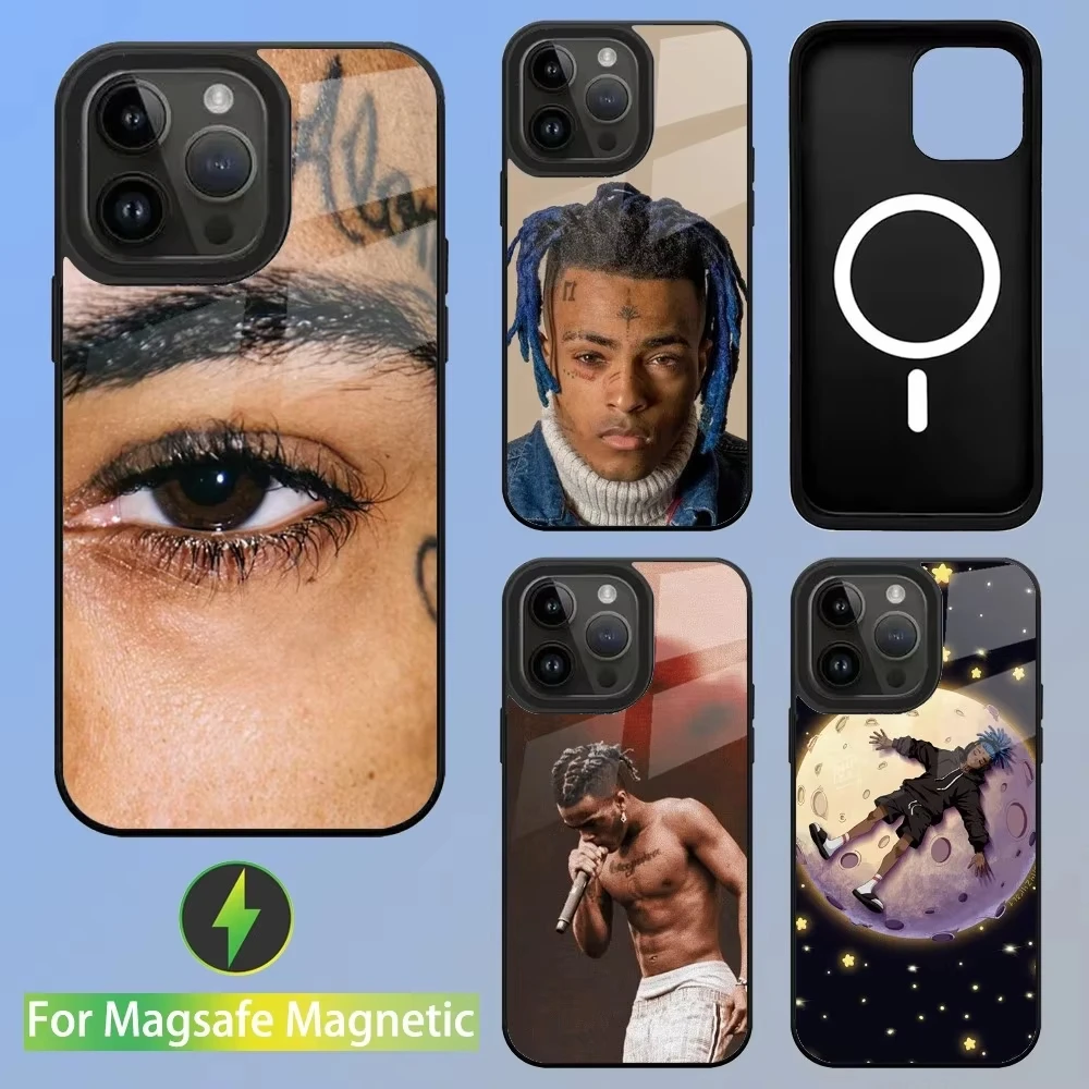 Rapper-X-XXXtentacionS 17 Phone Case Magnetic for iPhone 15 16 14 13 Pro Max 11 12 Mini Magsafe Wireless Cover