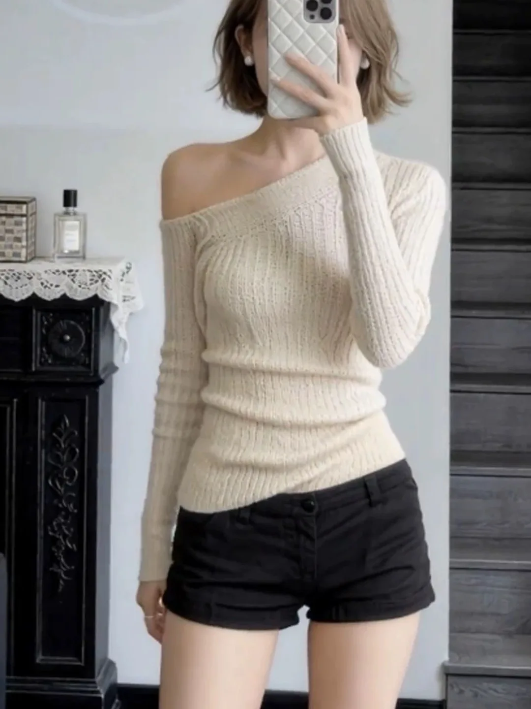 

Женский модный вязаный свитер Slim Fit в корейском стиле, повседневный, с длинным рукавом, свободного кроя, больших размеров