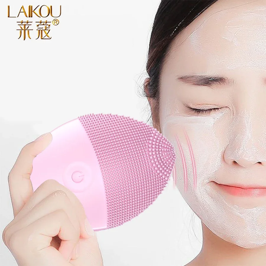 

LAIKOU Electric Facial Cleanser Silicone Face Cleansing Brush Electric Face Cleanser Cleansing Skin Deep Washing Massage Brush