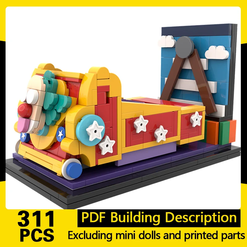 City Street View Model MOC Building Bricks Roller Coaster Scene Modular Technology Gifts Holiday Assemble Children Toys Suit