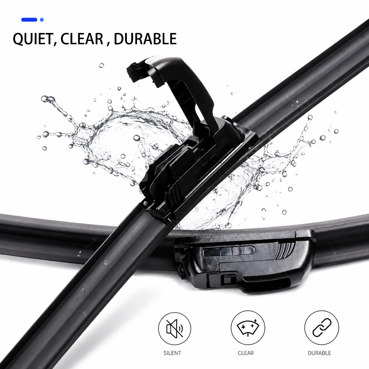 For Toyota Land Cruiser Prado J90 1996‑2002 2Pcs U‑Hook Front Windshield Wipers, Rubber Quiet Replacement Wiper Blades 19"+18" - view 2