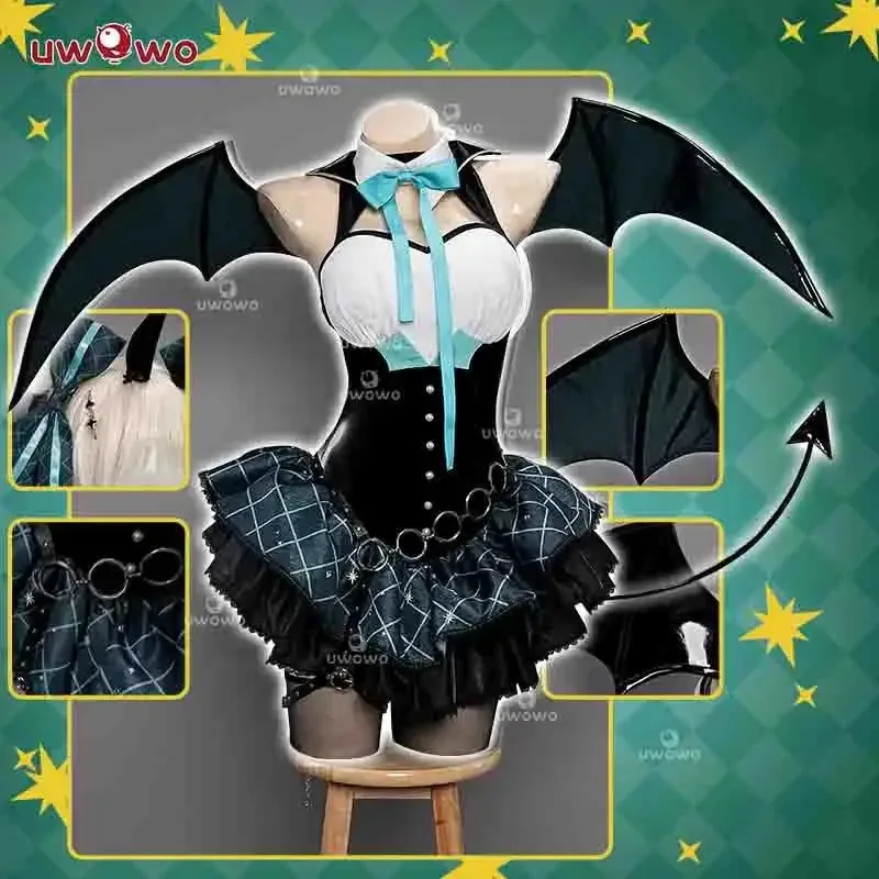 

IN STOCK UWOWO Mikku Cosplay Devil Wings Gothic Dress Halloween Cosplay Costume Cute Role Play Outfit