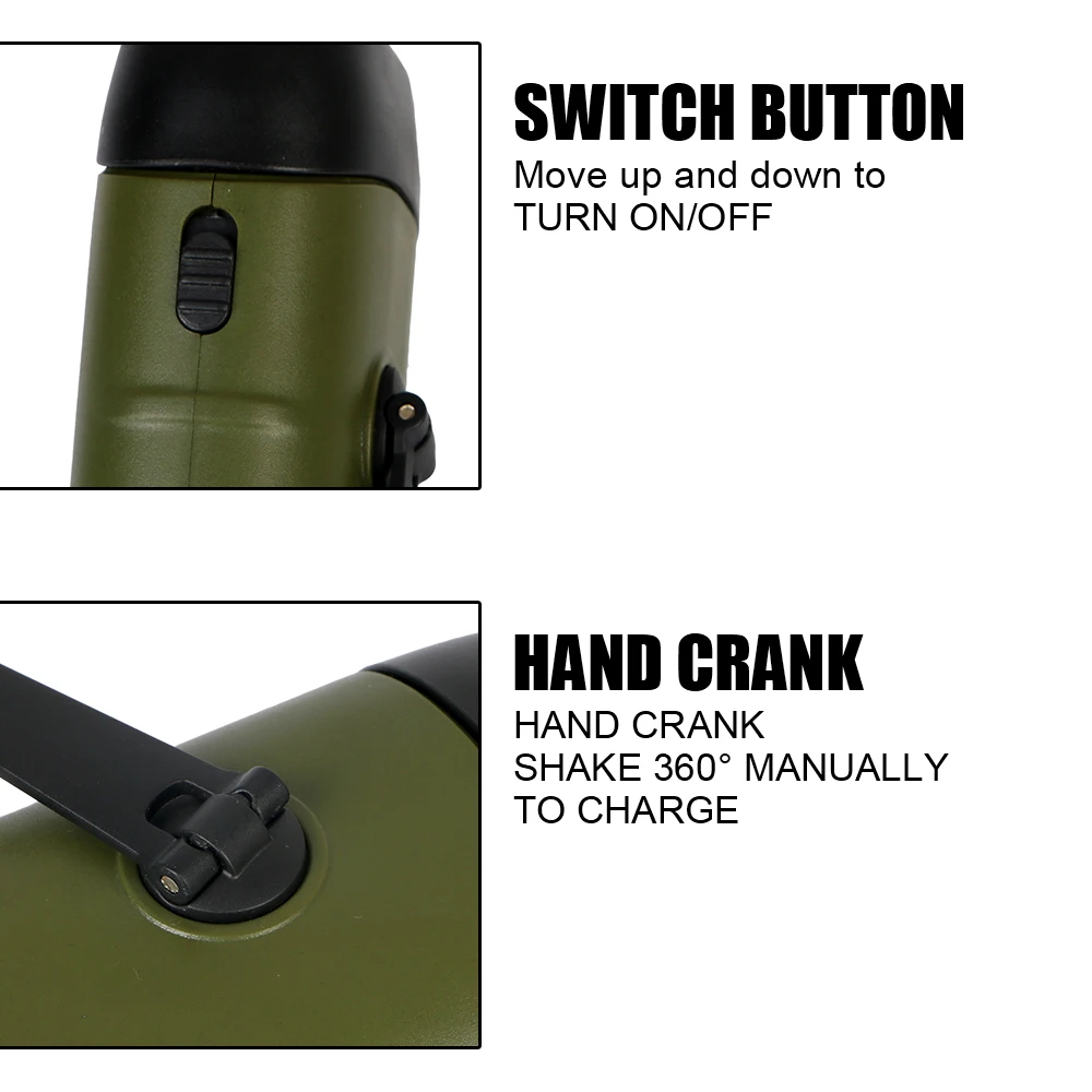 Emergency Flashlight, Portable Led Flashlight, Solar-Powered Hand-Cranked Flashlight, Outdoor Camping Lighting